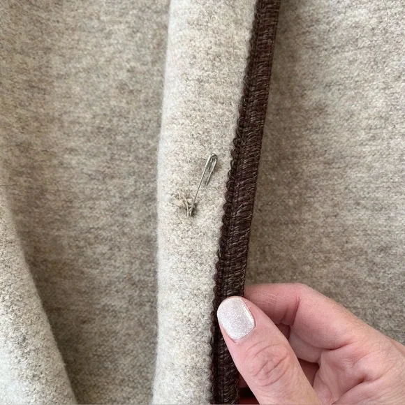 Vintage L.L. Bean beige wool button down coat M - Picture 14 of 14